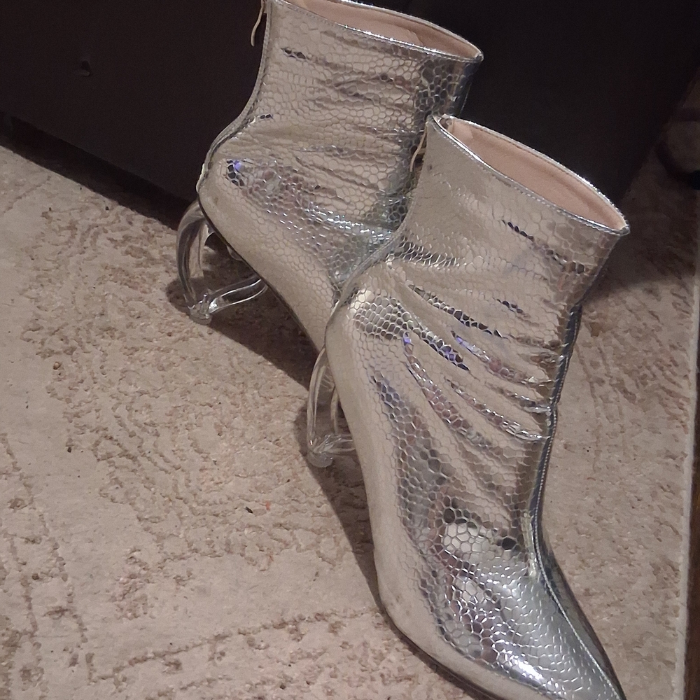 Silver Ankle Boots
